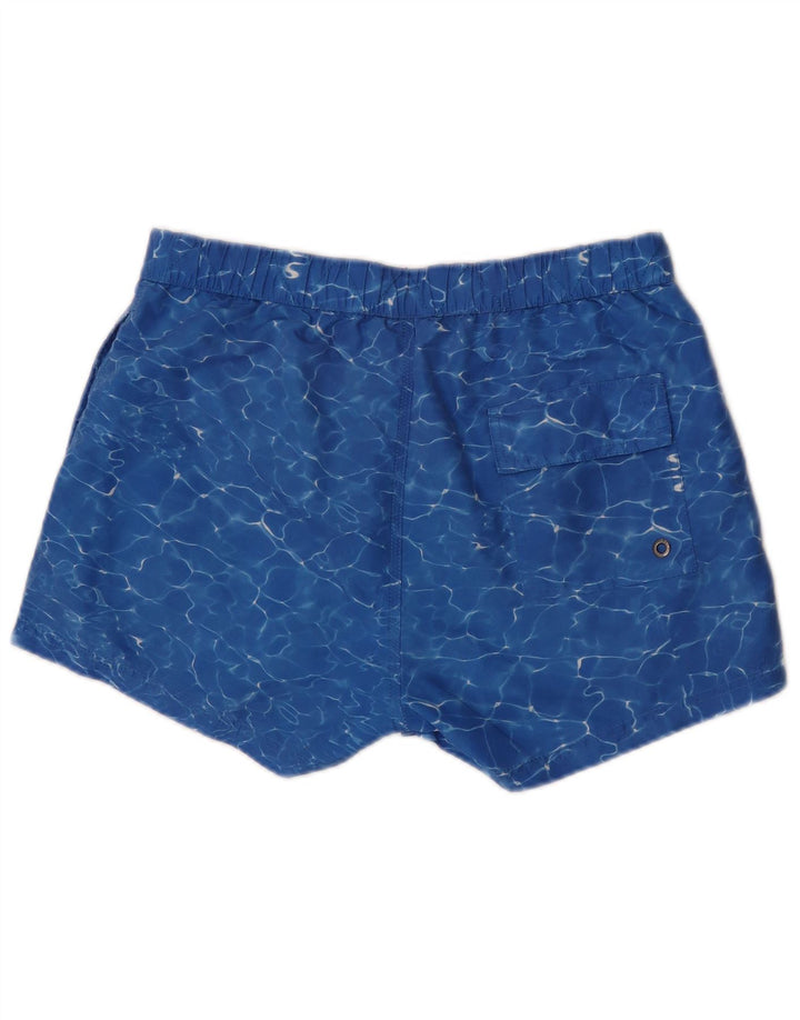 Shorts de natação masculino da Best Company, poliéster tie-dye azul médio