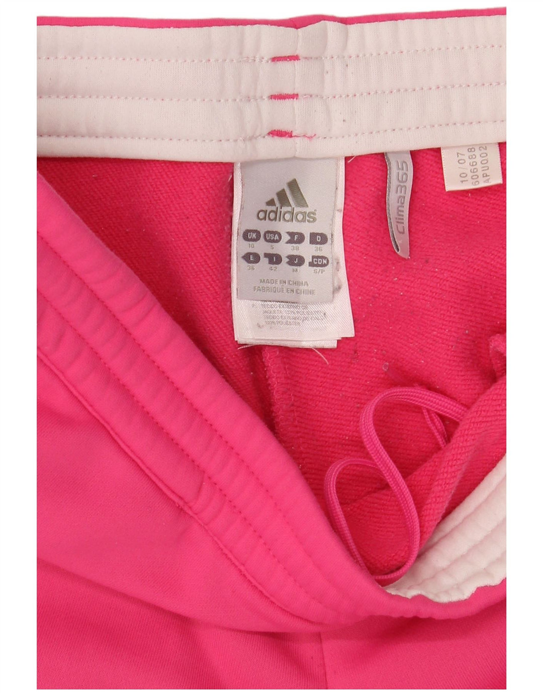 Calça de treino reta feminina Adidas UK 10 poliéster rosa pequeno