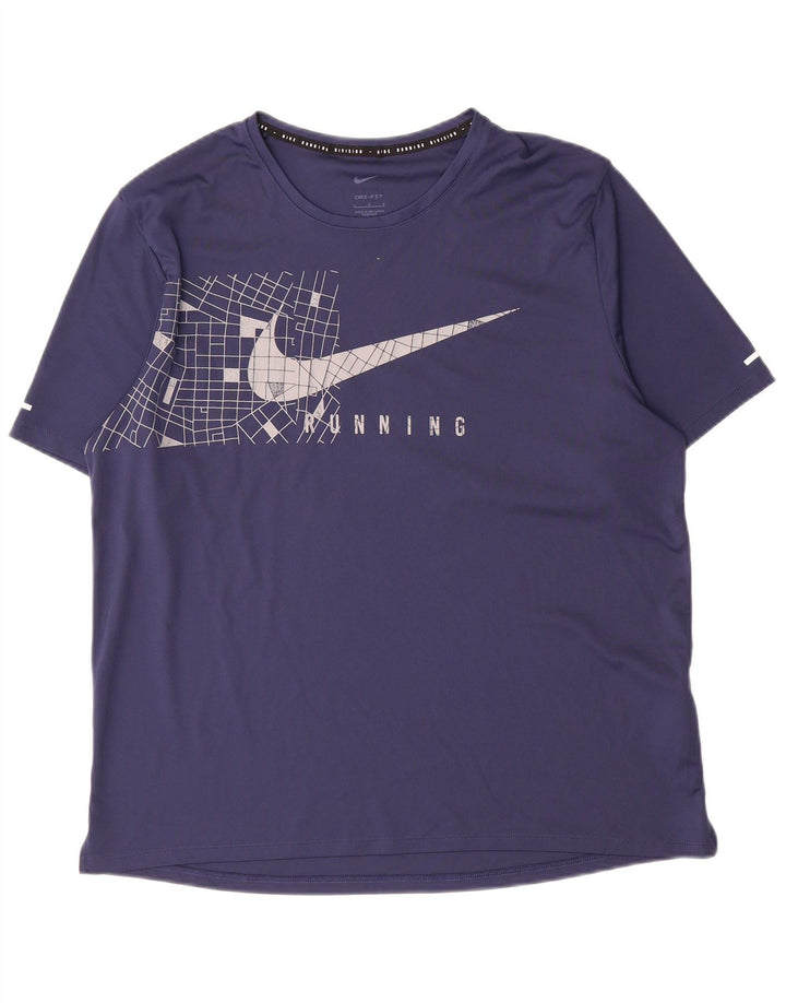 Camiseta Nike masculina gráfica grande poliéster azul marinho