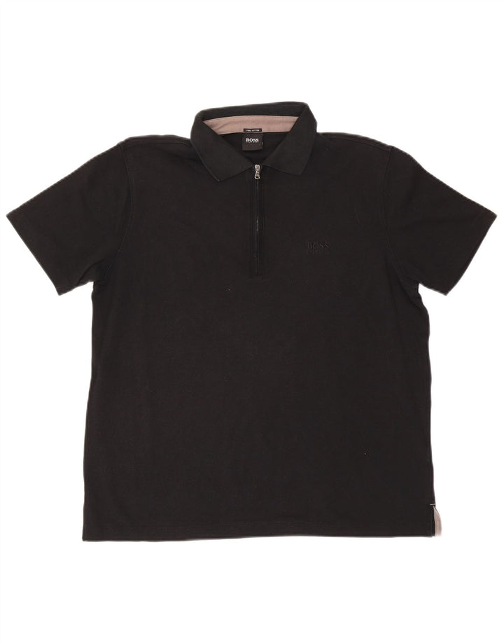 Camisa polo masculina Hugo Boss preta média