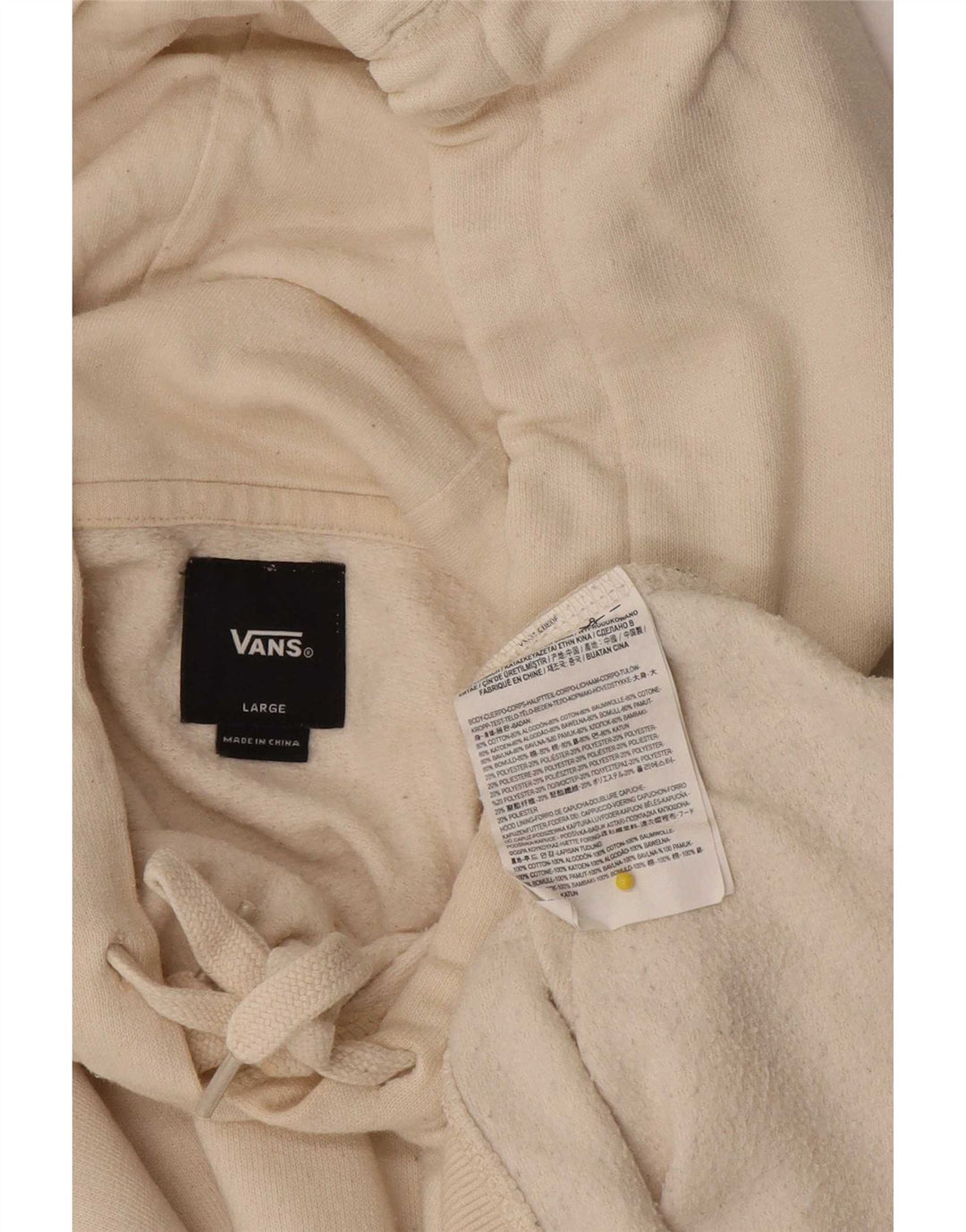Vans masculino gráfico moletom com capuz grande algodão branco