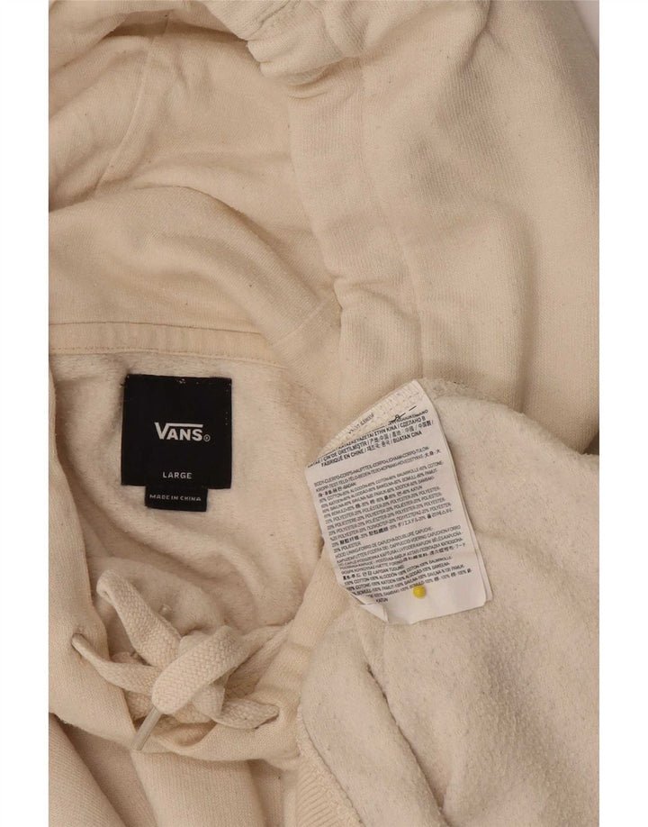 Vans masculino gráfico moletom com capuz grande algodão branco