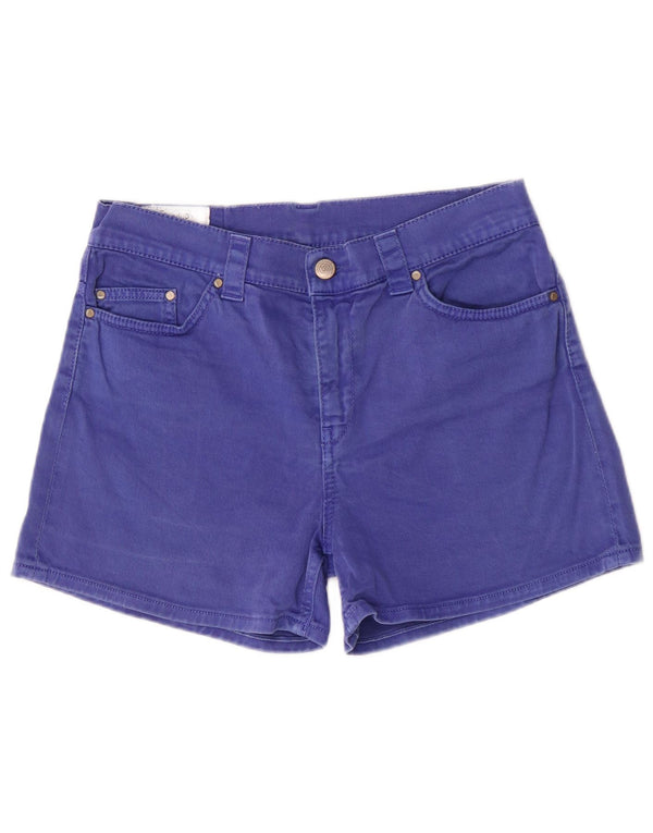Shorts jeans Dondup feminino regular fit Reino Unido 12 médio W29 algodão azul