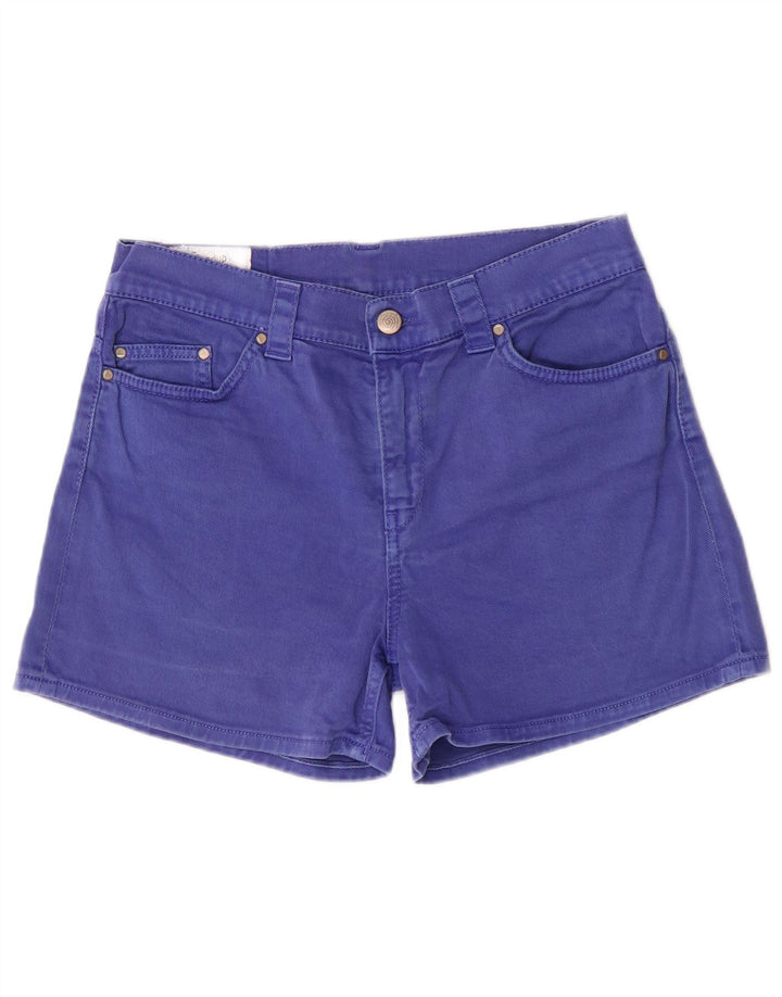 Shorts jeans Dondup feminino regular fit Reino Unido 12 médio W29 algodão azul