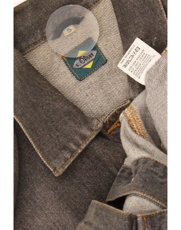 Jaqueta jeans feminina grande S.Oliver Reino Unido 10 algodão cinza pequeno