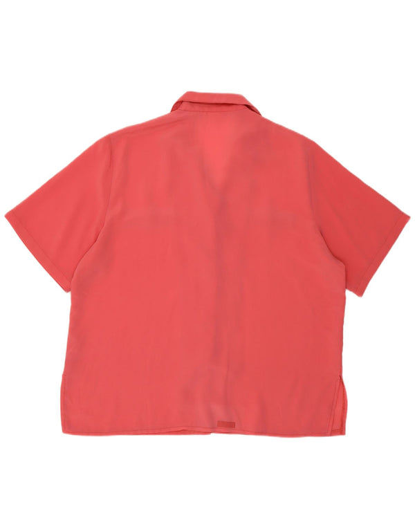 Blusa feminina vintage de manga curta UK 16 grande rosa
