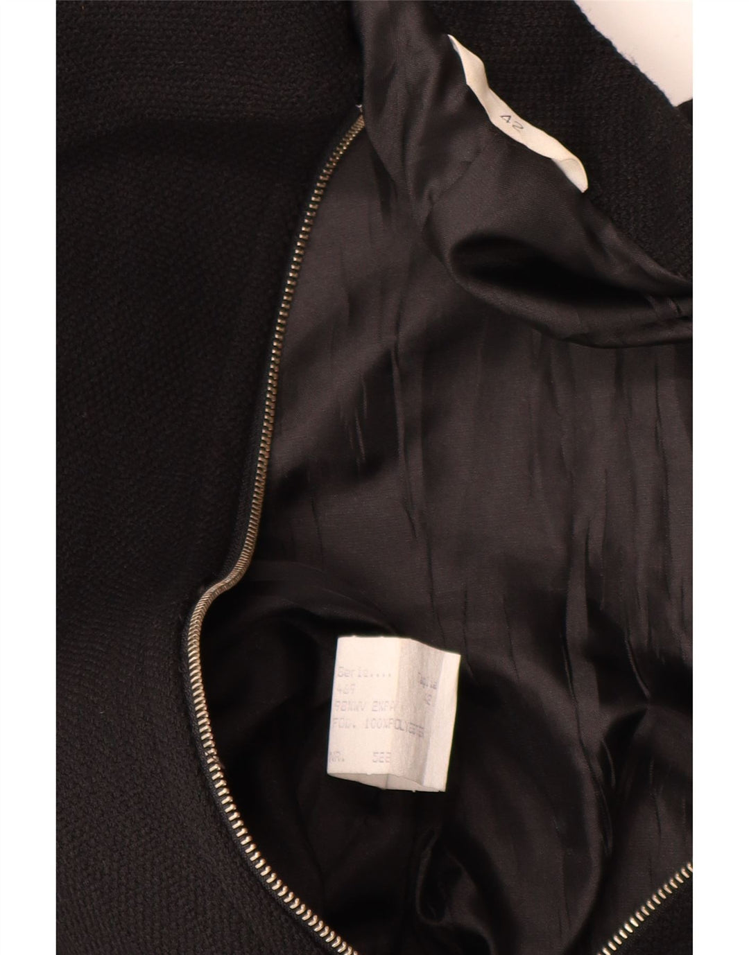 Jaqueta blazer feminina vintage com zíper completo IT 42 poliéster preto médio