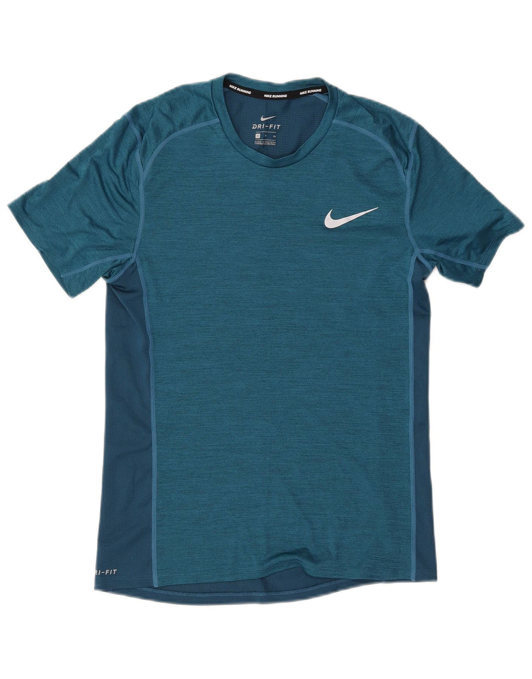 Camiseta masculina Nike Dri Fit Top pequeno azul colorblock poliéster