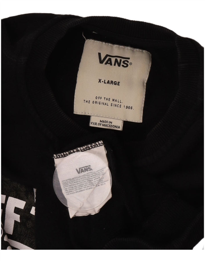 Vans Mens Graphic Moletom Jumper XL Preto Algodão