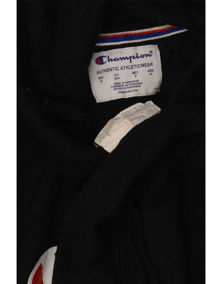 Jumper com capuz gráfico masculino Champion médio preto poliéster