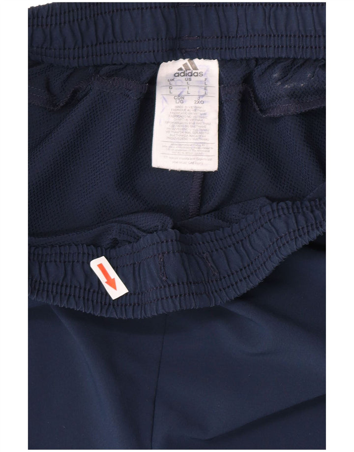 Shorts esportivos masculinos Adidas Climalite grandes poliéster azul marinho