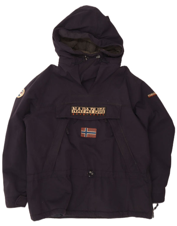 Jaqueta masculina Napapijri Geographic Graphic com capuz Anorak Reino Unido 46 3XL azul marinho