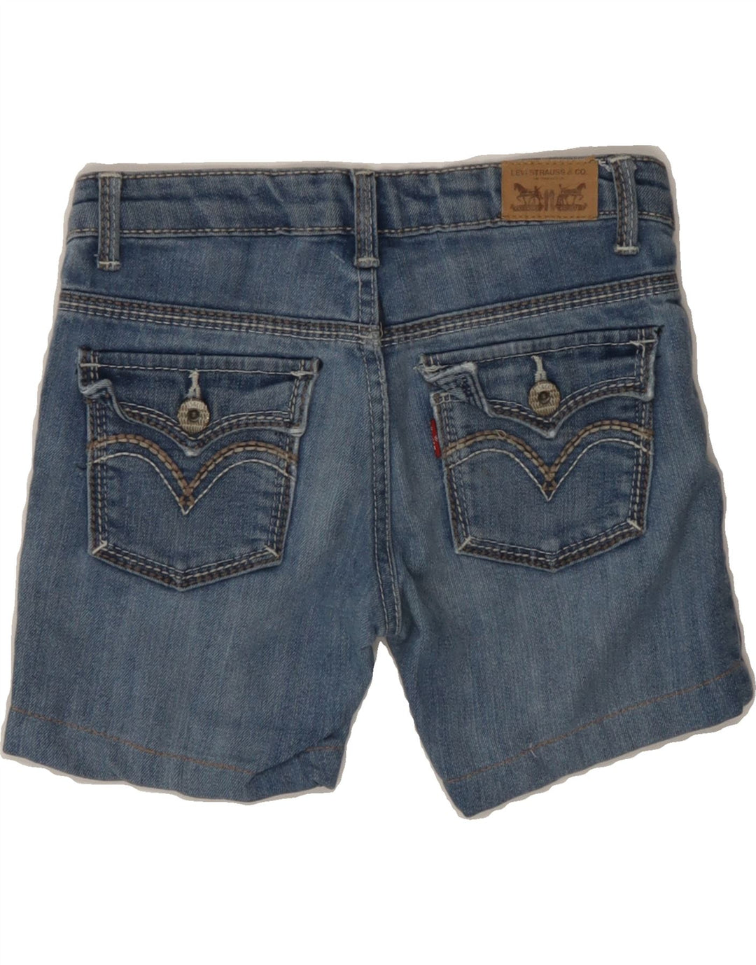 LEVI'S Girls Denim Shorts 6-7 Years W24 Blue Cotton Vintage Levi's and Second-Hand Levi's from Messina Hembry 