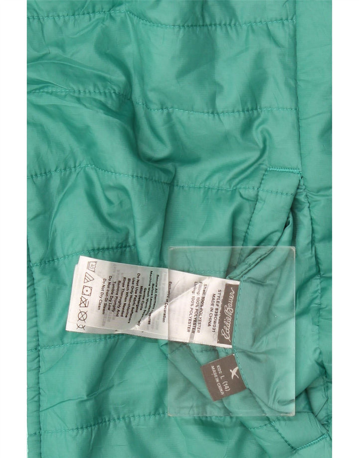 Jaqueta acolchoada com capuz para meninas EDDIE BAUER 13-14 anos grande poliéster verde