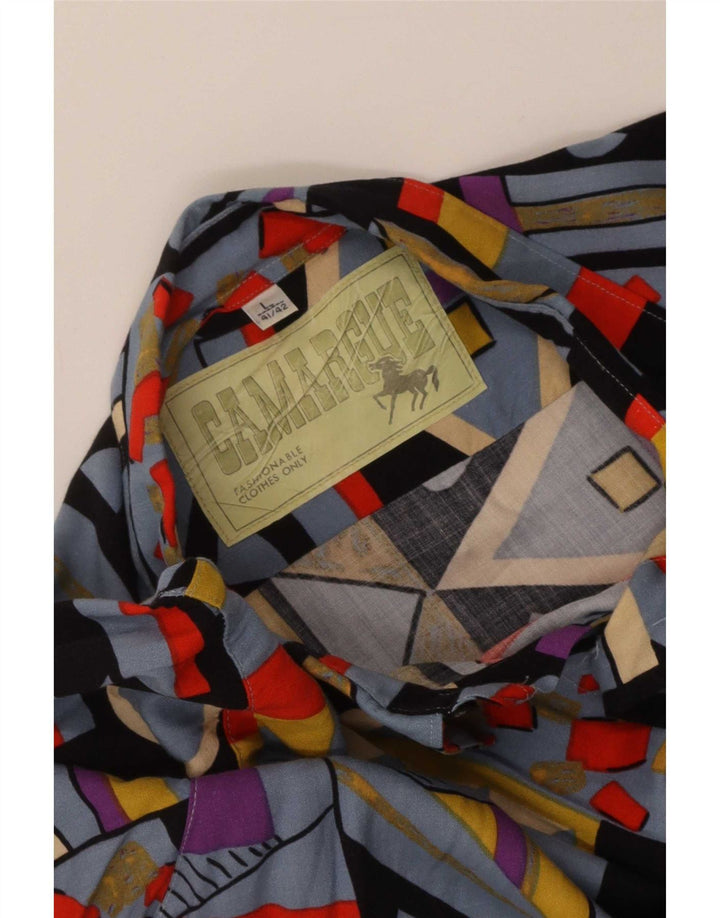 Camisa masculina Camargue tamanho 41/42 grande geométrica multicolorida