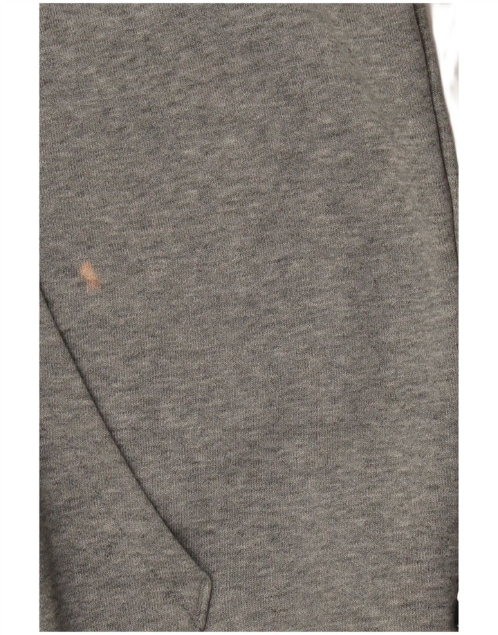 Suéter PUMA masculino com capuz gráfico cinza médio algodão manchado