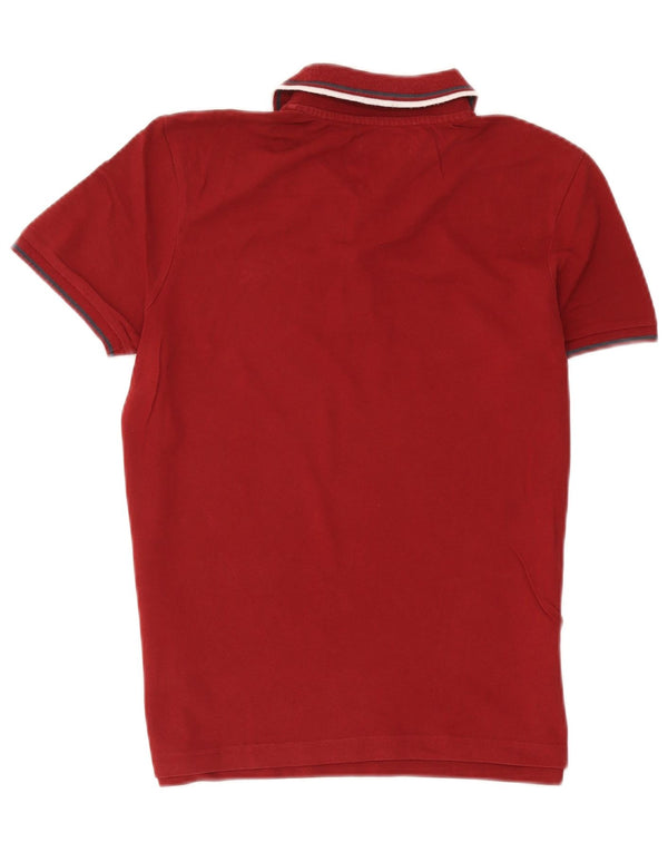 Camisa polo masculina Diadora pequena listrada Borgonha
