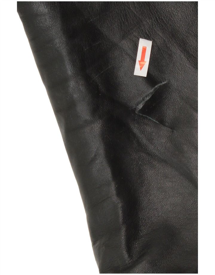 Jaqueta de couro masculina Rochas UK 40 grande couro preto