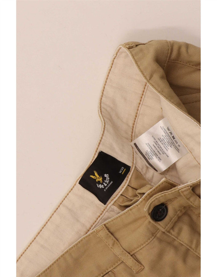 Lyle & Scott Mens Chino Shorts W30 Algodão Bege Médio