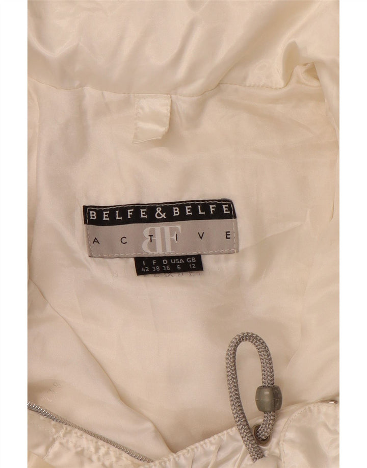 Jaqueta acolchoada feminina BELFE & BELFE UK 12 poliéster branco médio