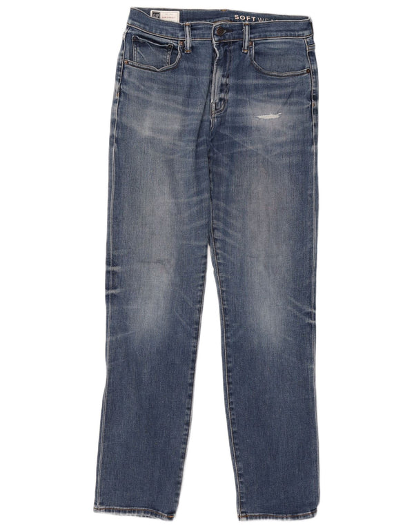 Gap Mens Jeans Distressed Slim Straight W32 L34 Azul Algodão