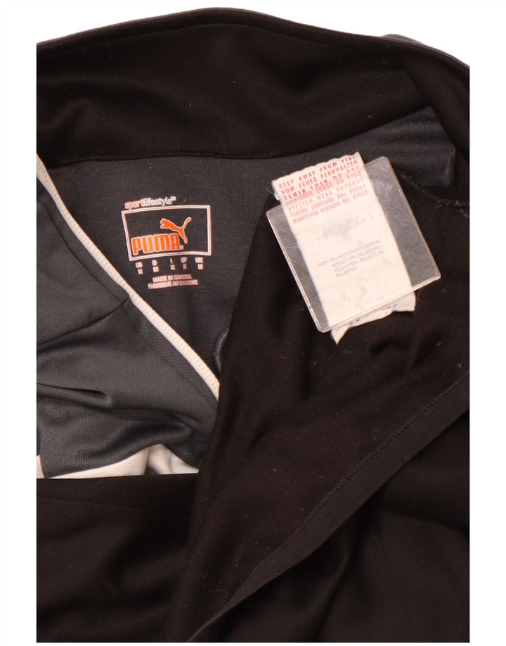 PUMA Mens Zip Neck Pullover Treino Top Médio Preto Colourblock