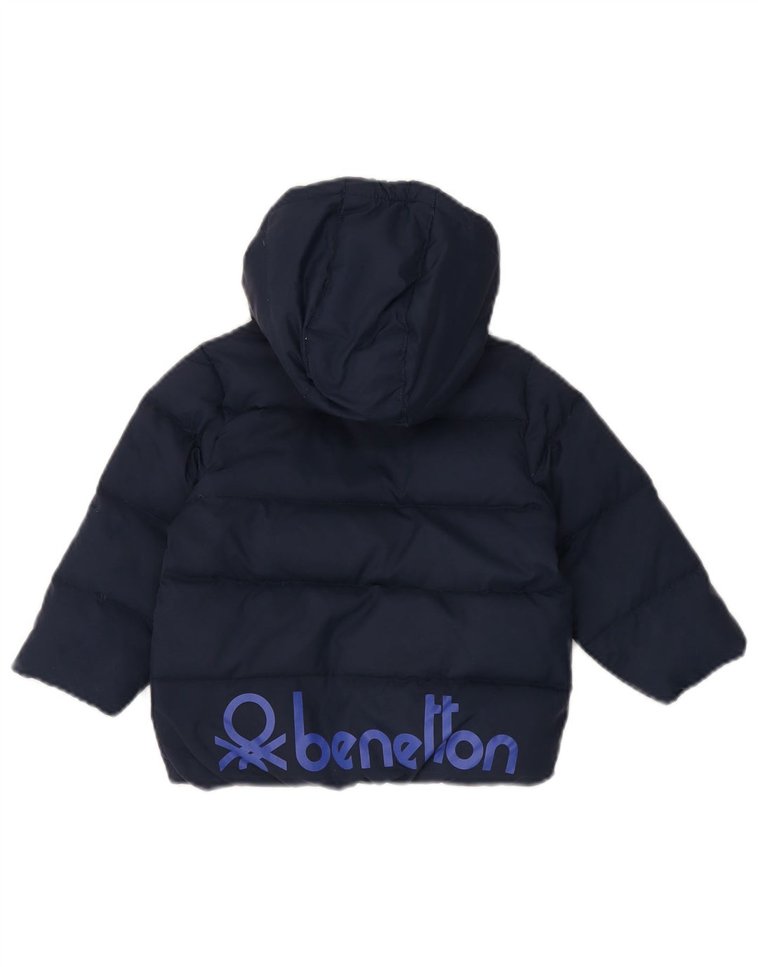 Casaco acolchoado com capuz gráfico Benetton Boys 5-6 anos azul marinho