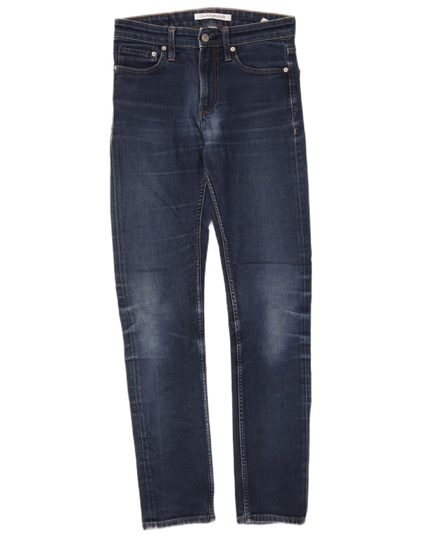 Calvin Klein Masculino Slim Jeans W28 L32 Azul Algodão