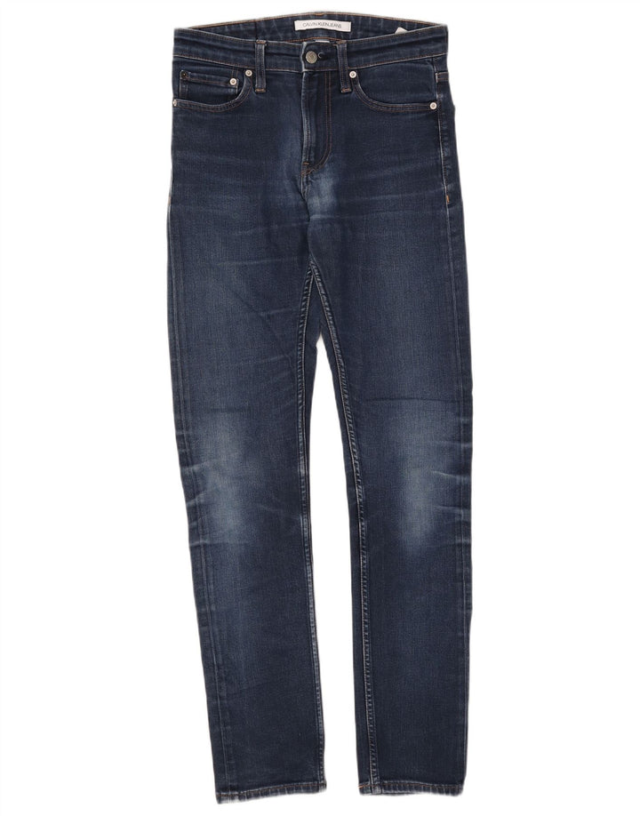 Calvin Klein Masculino Slim Jeans W28 L32 Azul Algodão