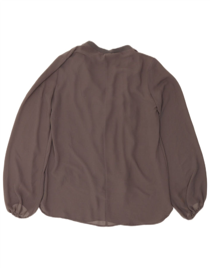 Zara blusa feminina manga comprida top UK 6 XS cinza