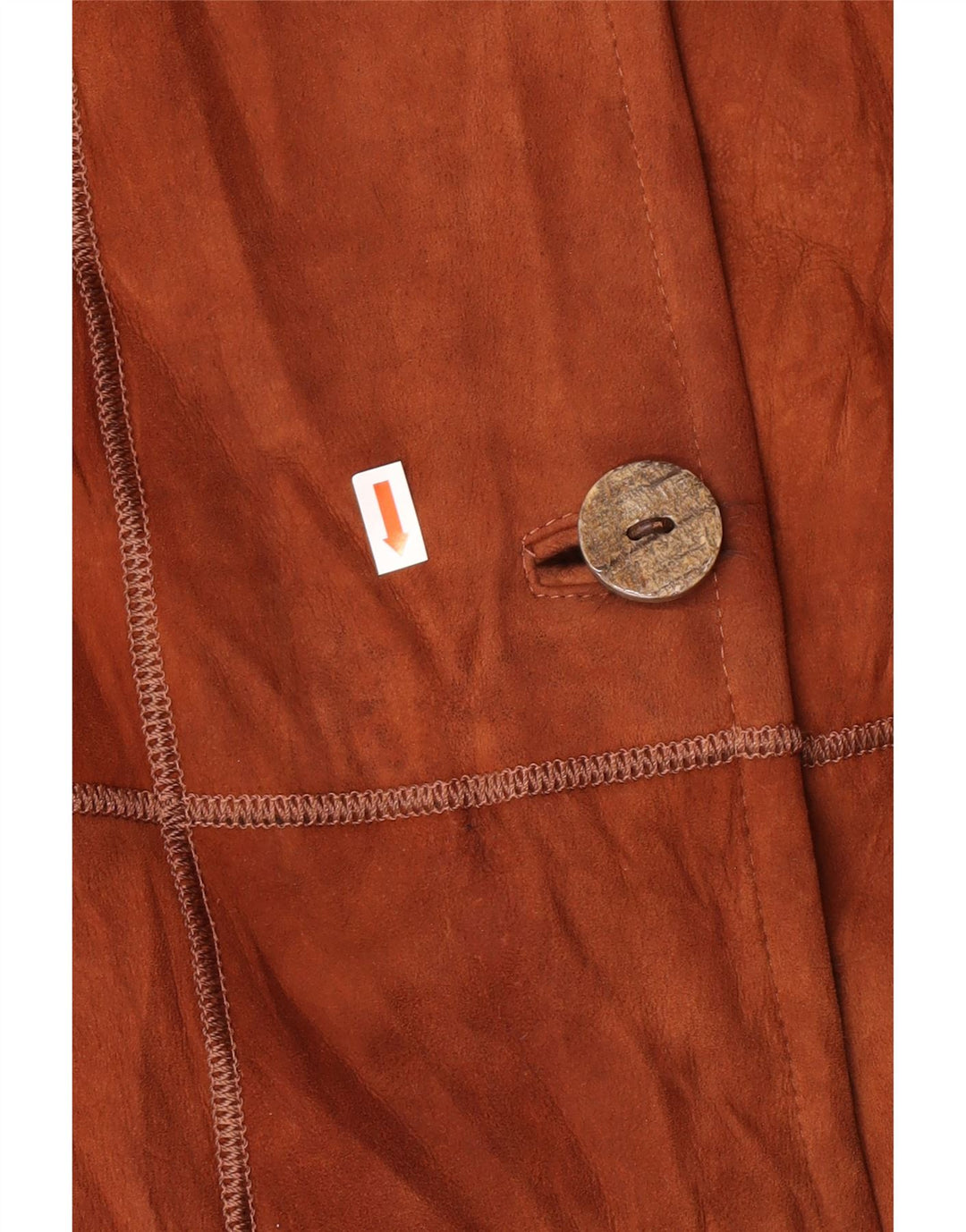 Casaco feminino VINTAGE de shearling IT 44 couro marrom médio