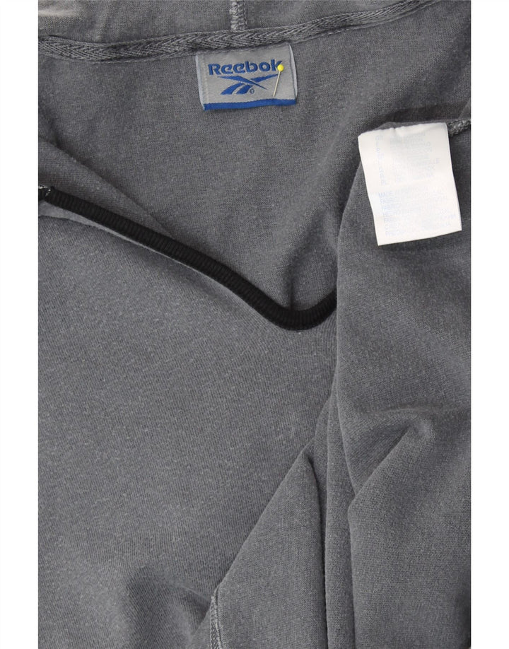 Colete feminino com capuz REEBOK UK 16 grande algodão cinza