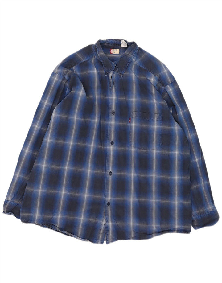 Camisa masculina Levi's 2XL algodão xadrez azul