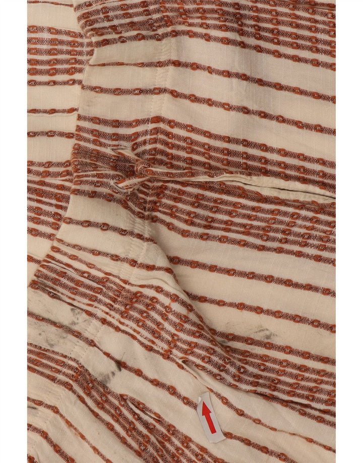 Shorts feminino Marks & Spencer UK 12 médio W32 viscose listrada branca