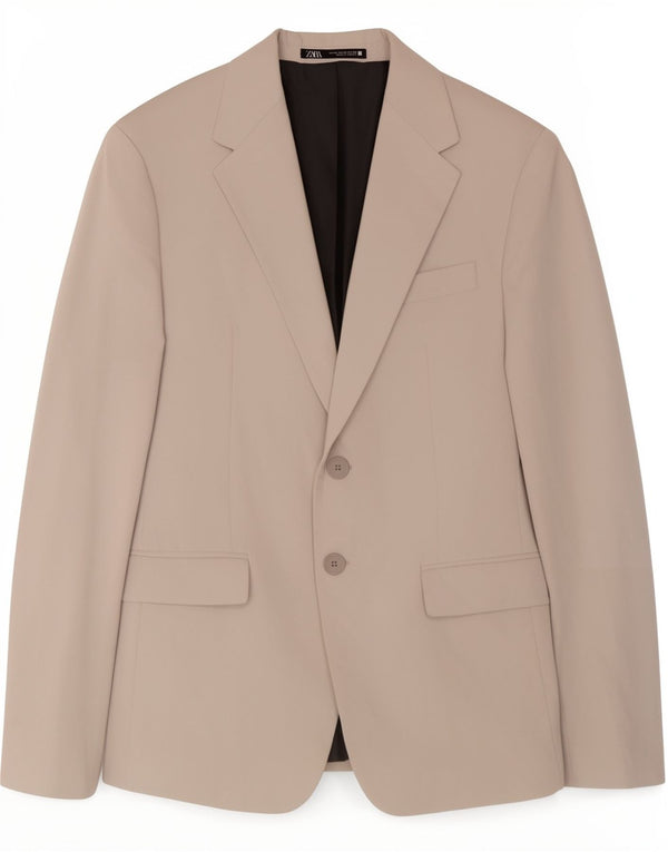 Jaqueta blazer masculina Zara com 2 botões EU 46 pequena cinza viscose clássica