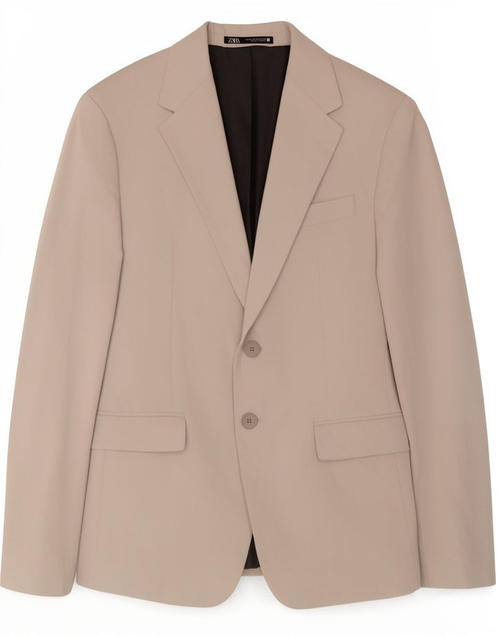 Jaqueta blazer masculina Zara com 2 botões EU 46 pequena cinza viscose clássica