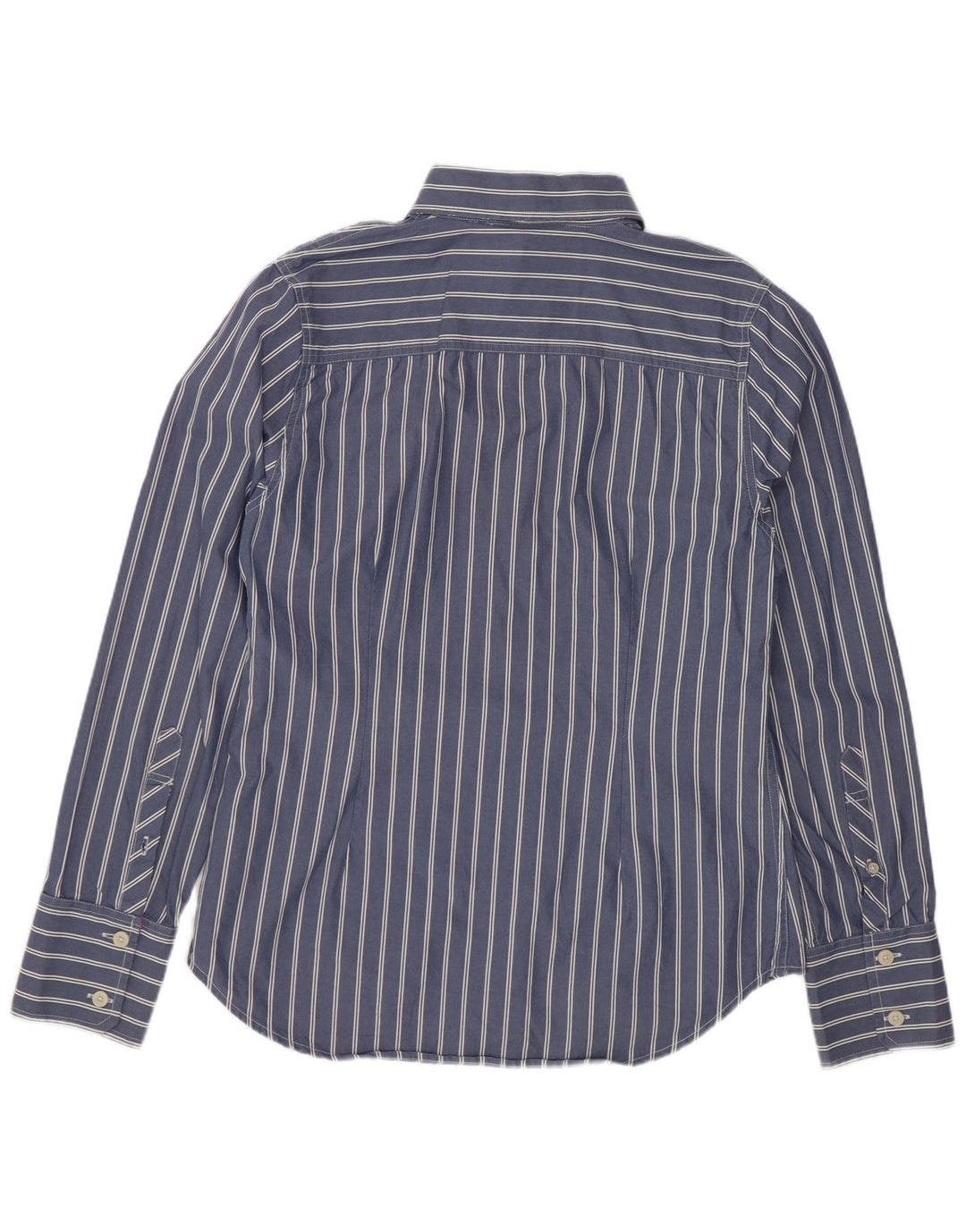 Camisa feminina Superdry grande algodão listrado azul clássico
