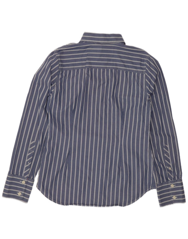 Camisa feminina Superdry grande algodão listrado azul clássico