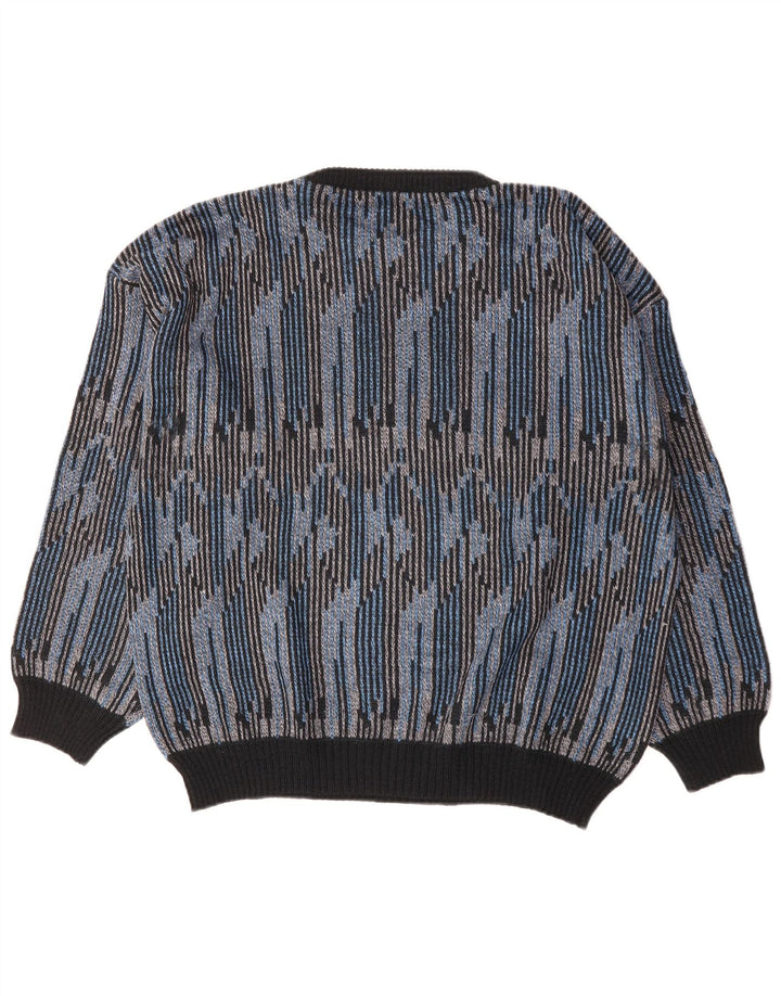 Suéter masculino Mark Astor com gola redonda XL listrado azul poliacrílico