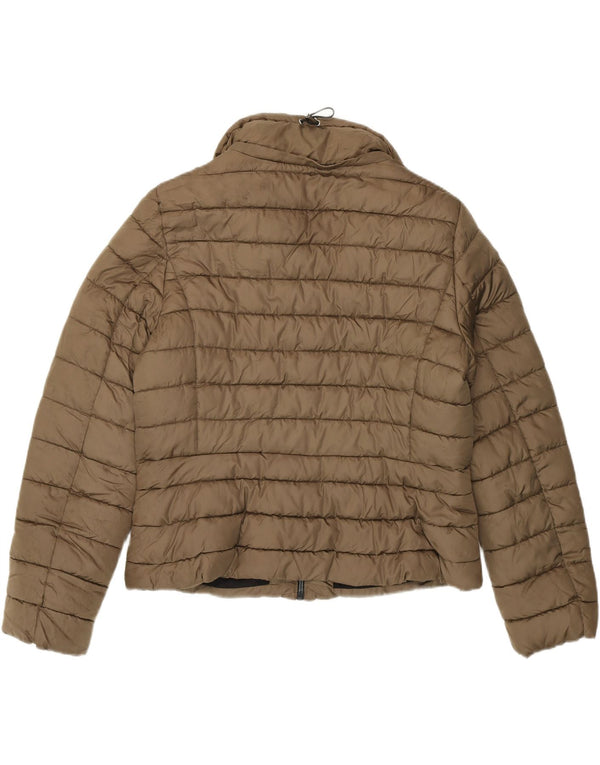Jaqueta acolchoada feminina Zara UK 20 2XL poliéster cáqui