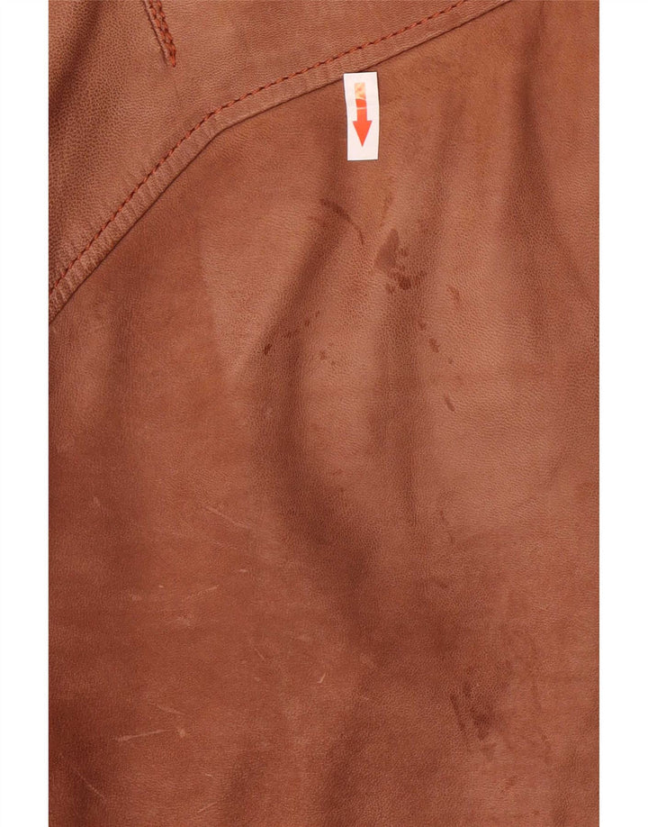Jaqueta masculina de camurça G-Star para motociclista Reino Unido 40 grande couro marrom