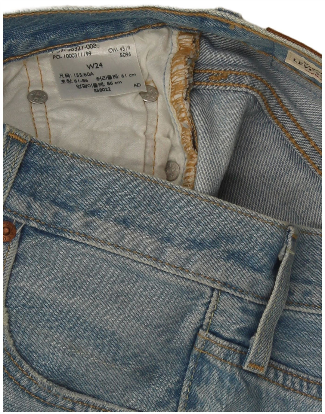 Shorts jeans feminino Levi's 501 W24 XS azul