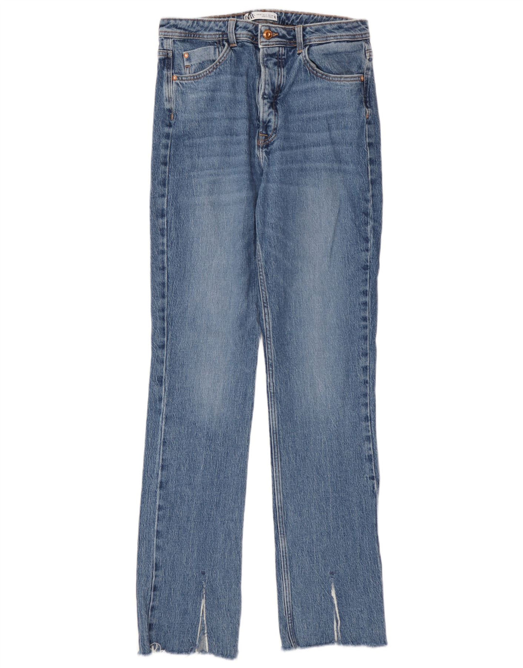Calça jeans reta feminina Zara EU 40 médio W30 L32 algodão azul