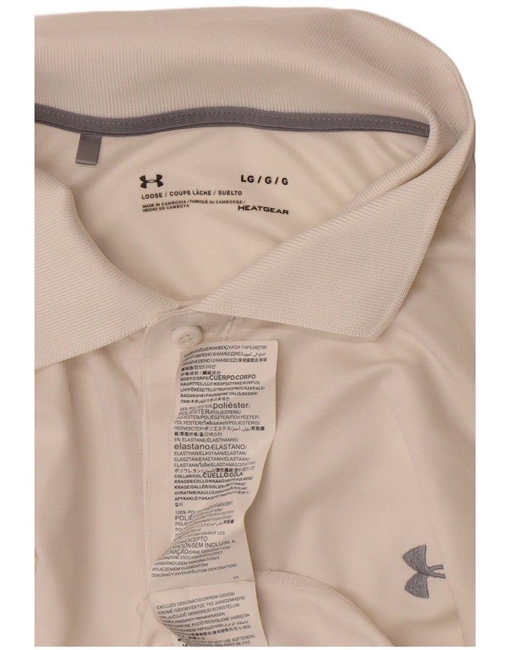 Camisa polo masculina Under Armour Heat Gear grande poliéster branco