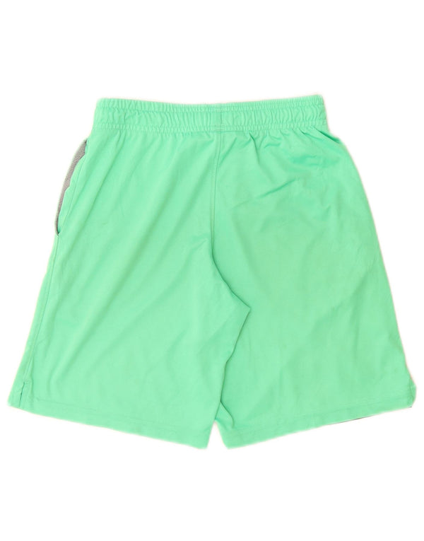 Shorts esportivos gráficos Under Armour Boys 7-8 anos pequeno bloco colorido verde