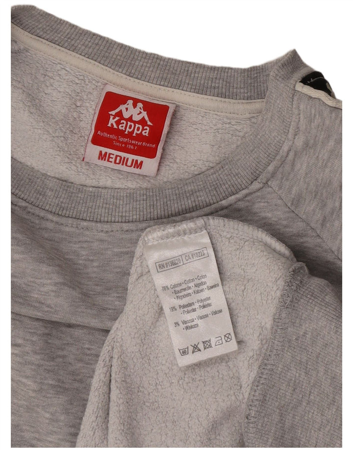 Kappa moletom gráfico masculino jumper médio cinza colorblock algodão
