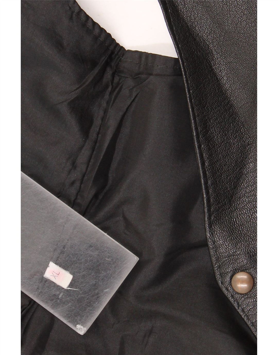 Colete de couro masculino vintage XL preto
