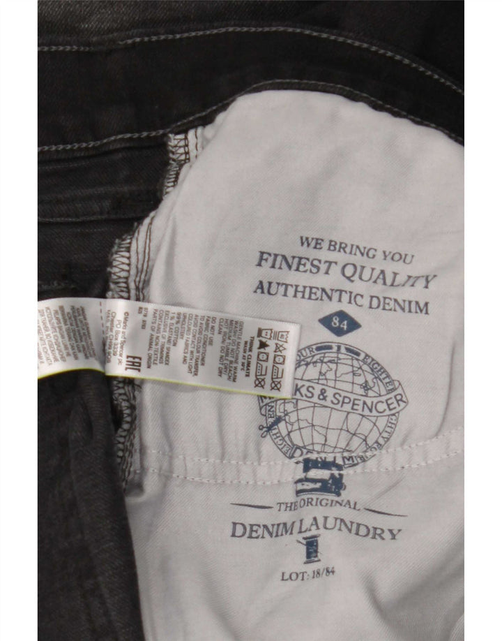 Jeans retos masculinos Marks & Spencer W44 L31 algodão preto