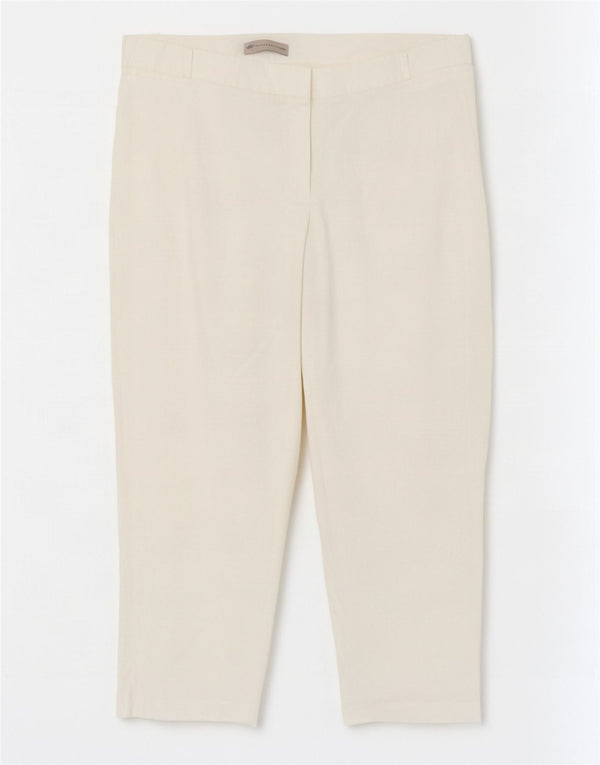 Calça feminina cortada reta Marks & Spencer UK 16 grande W34 L24 branca