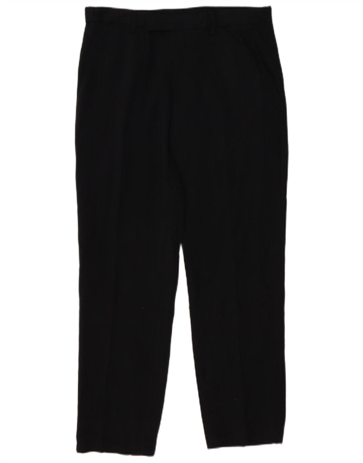 Calça feminina reta regular Marks & Spencer W32 L29 preta
